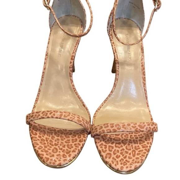 Banana Republic Juliette Leopard Print Open Toe Heels in Clay Pink 8 - Picture 10 of 11